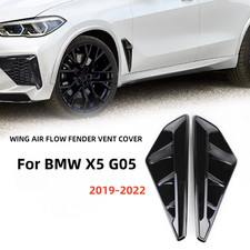 2PCS For 2019-2022 BMW X5 X5M G05 Black Side Wing Air Flow Fender Vent Cover 