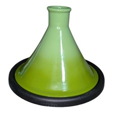 Le Creuset Tagine Kiwi Green Cast Iron Base Ceramic Top RETIRED Large Open Box
