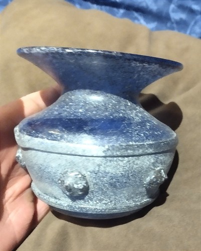 Vase verre bleu - vase,