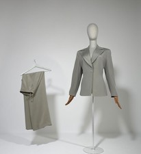 Louis Feraud 100% Silk Pants Suit Jacket Ivory Size 10 US