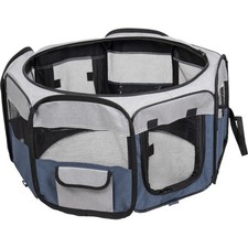 Enclos Flavio ø74 cm hauteur 35 cm couleur gris bleu pour petit chien.