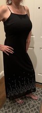 Women's CHESLEY Long Maxi Ankle Length Black Summer Dress, Size L