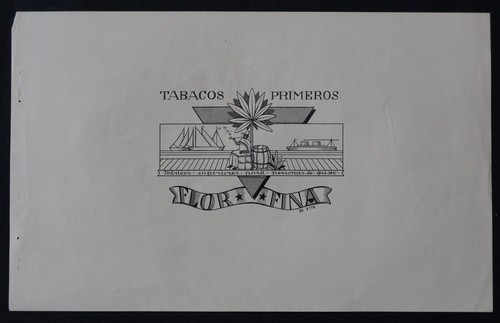 Antique label cigar box - label, flor