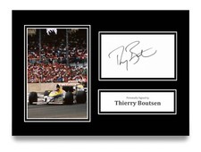 Thierry Boutsen Signed A4 Photo Autograph Card Formula One F1 Gift Display + COA