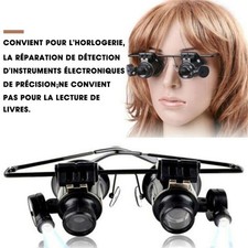 20x Loupe LED Lampe Horloger Réparation de Montre Lunettes Bijoutier Magnifier