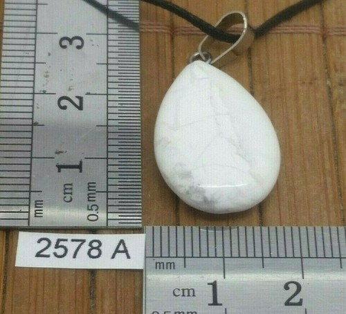 Pendentif howlite cordon - pendentif, +