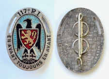 INSIGNE 117° RI REGIMENT INFANTERIE MAPPEMONDE NOIRE - DRAGO PARIS 428