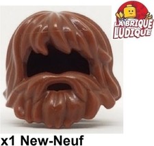 Lego 1x Minifig cheveux coiffure hair shaggy barbe long longue marron 87999 NEUF