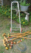 Grand  Jeu de Croquet Ancien Jardin Plein air  6 Joueurs vintage Londero