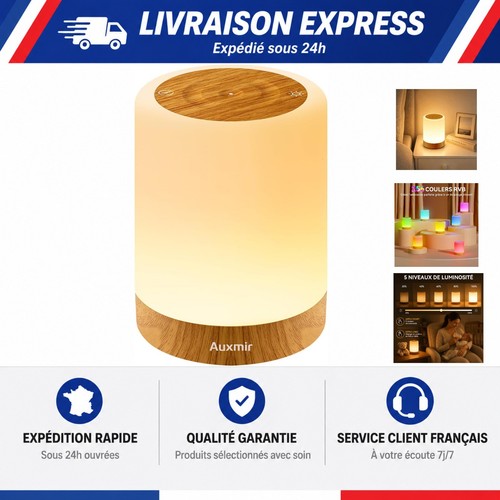 Auxmir lampe chevet led - lampe, de