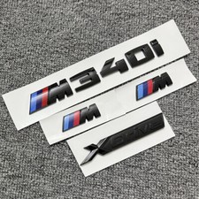 1Set For 3 Series Black Emblem M340i+XDrive+M x2 Rear Trunk Fender Sport Badge