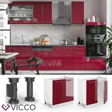Meuble sous-évier 80 cm Meuble de cuisine Fame-Line blanc bordeaux rouge VICCO