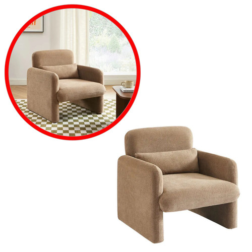 Fauteuil oma tissu marron - fauteuil, 1