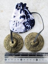 VINTAGE Tibet Tibet Buddhist Tingsha Cymbals Beautiful Tone FREE POUCH