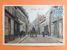 Belle Carte Postale 1900 MONTEREAU Seine et Marne RUE THIERS Charrette Entrepôt