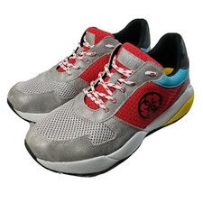 guess leather multi-color & pewter shoes sneakers