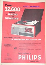 1957 PHILIPS RADIOPHONO RECORD TOUR + RADIO FRENCH AD PUB