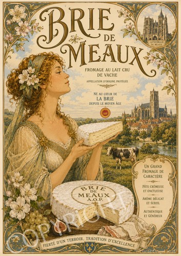 Photo affiche vintage brie - a4,