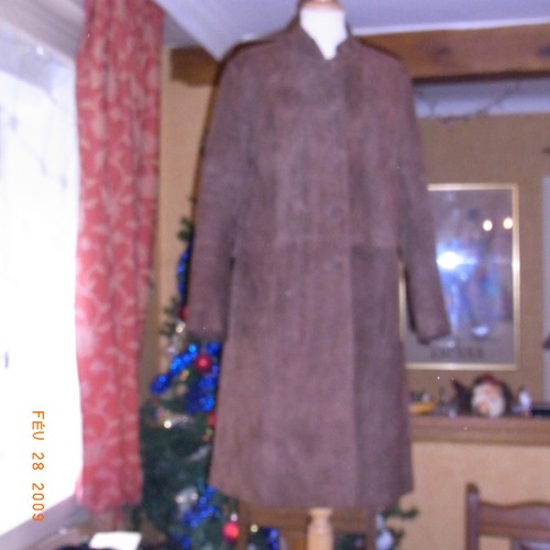 Manteau daim marron vintage - manteau,