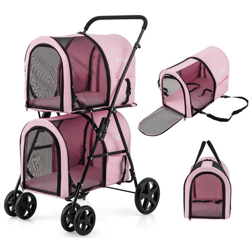 Double pet stroller w - 4-in-1,