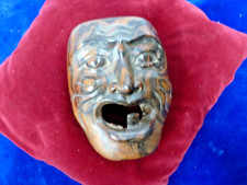 rare masque d&#039;applique art populaire Japon,theatre No,palissandre,P 600g,Meiji