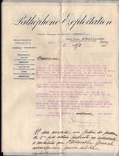 PARIS IX°: PHONOGRAPHS & CINEMATOGRAPHES PATHEPHONE EXPLOITATION 3 Letters 1924