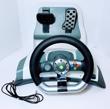 Microsoft Xbox 360 Racing Steering Wheel w/ Force Feedback Pedals No Power Cord