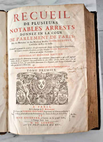 Livre ancien 1678 - , brodeau