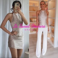 ZARA WOMAN FW25 PALE PINK FRINGED HALTER TOP ALL SIZES 4772/101/622