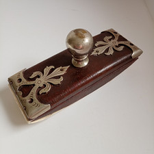 Tampon buvard ancien en cuir