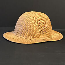 Chapeau Colonial Déco Rotin Tressé 70's Vintage