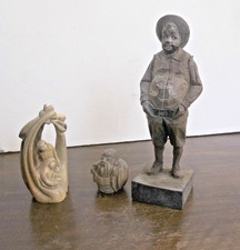 lot de 3 statuettes en bois