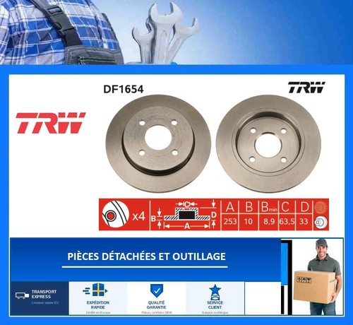 Trw df1654 disque frein - df1654,