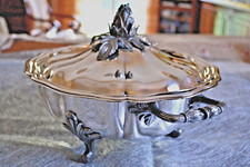 grand legumier couverts métal argenté rocaille