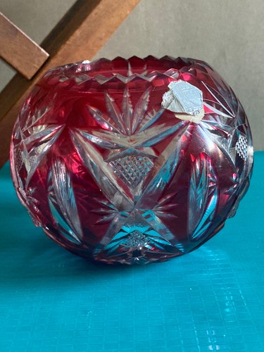 Vase boule rouge cristal - boule,