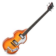 Basse Guitare Electronique Hollow-Body 22 Frettes 4 Cordes Vintage Sunburst