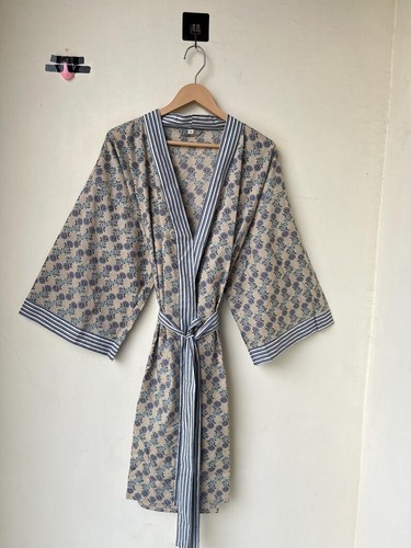 Indien gris floral robe - robe, en