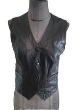 Superbe Gilet Cuir Noir Jitrois 36 Tbe Authentique 