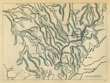 Antique Map-The area between Troyes and Dyon-Relief map-Lesauvage-ca. 1840