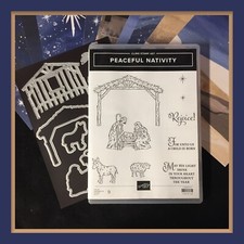 Stampin' Up! PEACEFUL NATIVITY Stamps, NATIVITY Dies & O HOLY NIGHT DSP #465