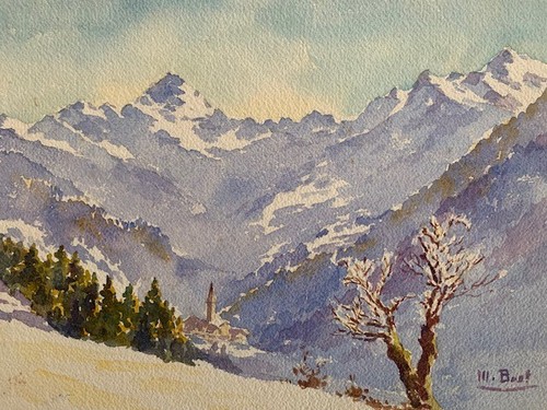 Rare aquarelle peinture - -,