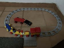 Duplo Lego Rail Train 2 Personnages, Voiture De Police Plus Remorque