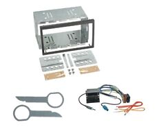 Double 2-Din Bezel Frame + Quadlock Male + Fakra Adapter for VW Polo 9N3 05-08