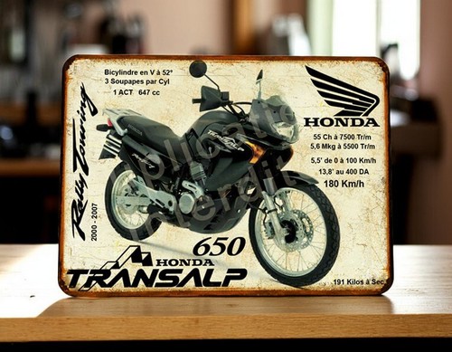 Plaque métal honda 650 - métal,