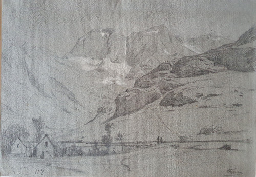 Drawing signed adolphe appian - drawing,