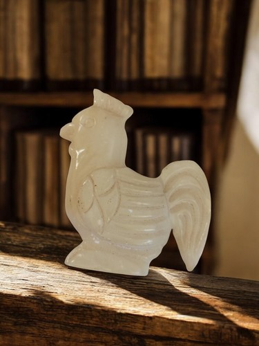 Sculpture poule vintage pierre