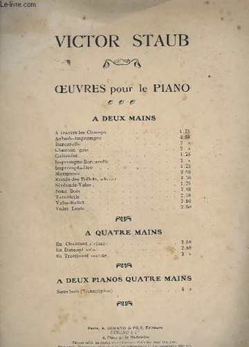 Partition piano victor staub - piano,