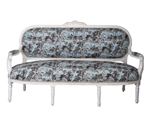 Banc baroque blanc - blanc, bleu