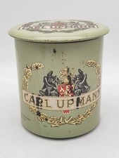 Ancienne boîte publicitaire en métal Carl Upmann cigare – décor blason vintage