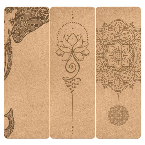 Tapis yoga 6mm liège - liège, tpe
